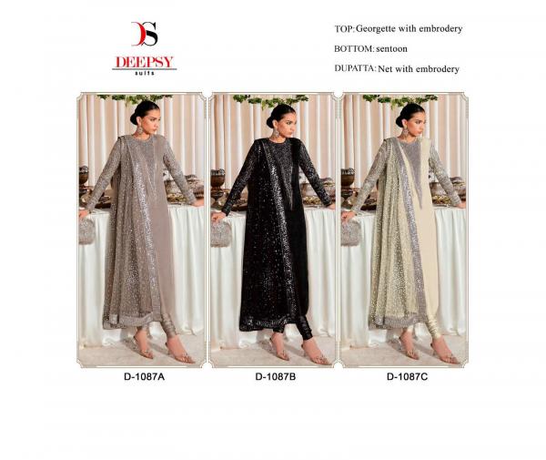 Deepsy D 1087 Fancy Georgette Designer Pakistani Suit Collection